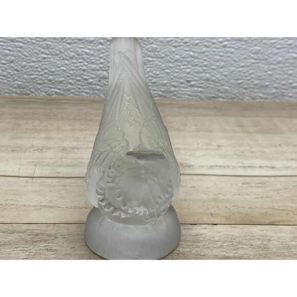 Vtg Frosted Glass Bird Figurine Desktop Paperweight - Picture 5 of 9